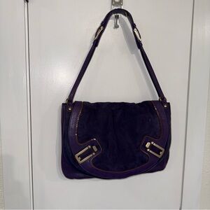 Vintage Versace Suede & Leather Shoulder Flap Messenger Bag